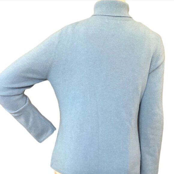Charter Club 2-Ply 100% Cashmere Turtleneck Sweater Women's L Blue #182C - Picture 6 of 8